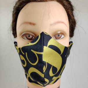 Gold black face mask