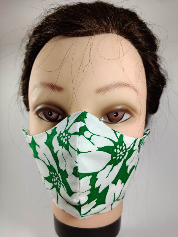 Green Flowers face mask
