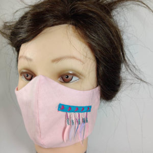 Cotton Pink and Beads Mask